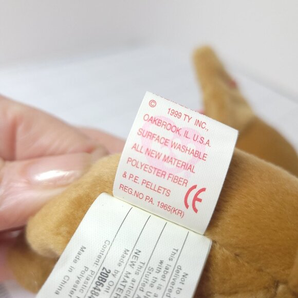 SOLD Beanie Babies Tiny the Chihuahua Dog Puppy Stuffed Animal w/ Tag Error 1999 - Picture 9 of 10